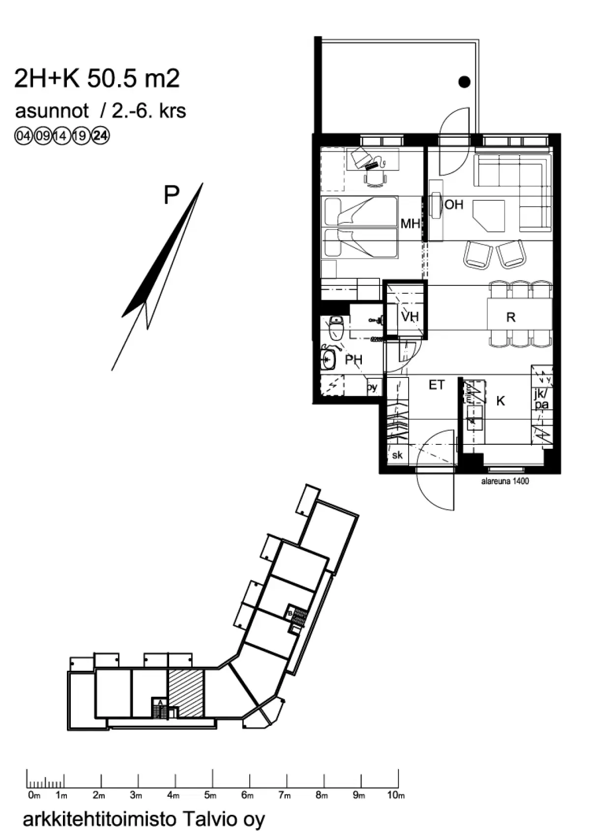 2h+kk 50,5 m², tamppikuja 4 tampere