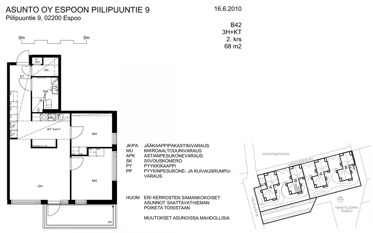3h+kt 68,0 m², piilipuuntie 9 espoo