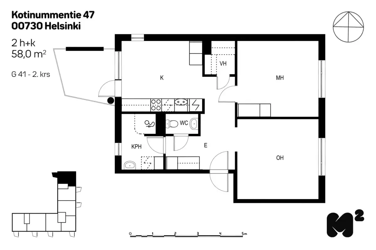 2h+k 58,0 m², kotinummentie 47 helsinki 1