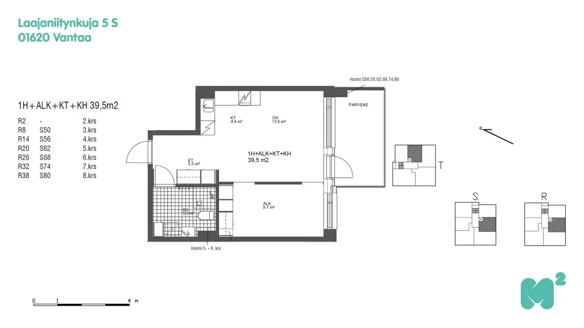 1h+kt 39,5 m², laajaniitynkuja 5 vantaa
