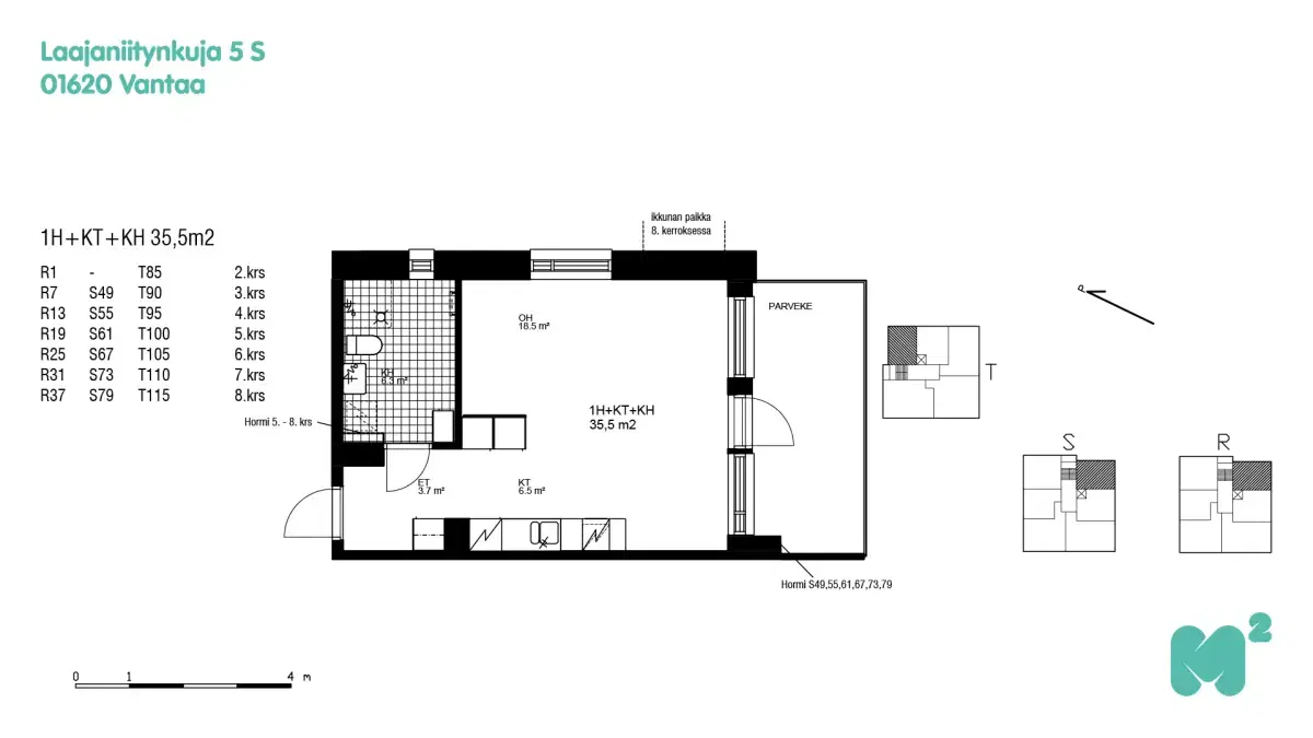 1h+kt 35,5 m², laajaniitynkuja 5 vantaa