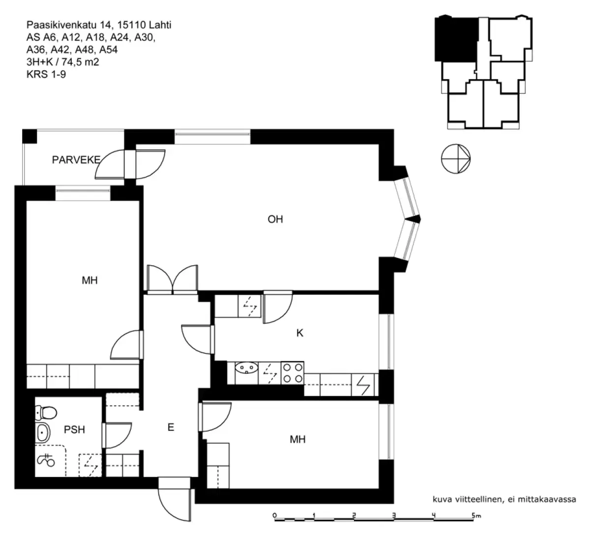 3h+k 74,5 m², paasikivenkatu 6, 8, 10, 12, 14, 16, 20 lahti 1