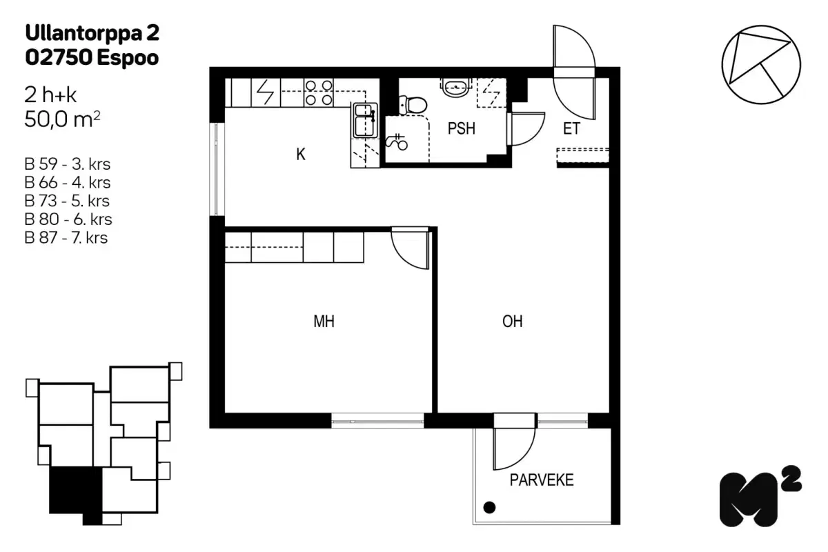 2h+k 50,0 m², ullantorppa 2 espoo