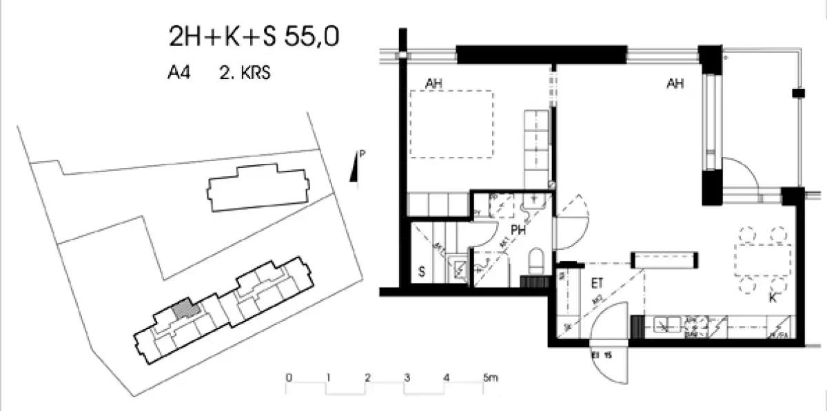 2h+k+s 55,0 m², tammistonkatu 11 vantaa