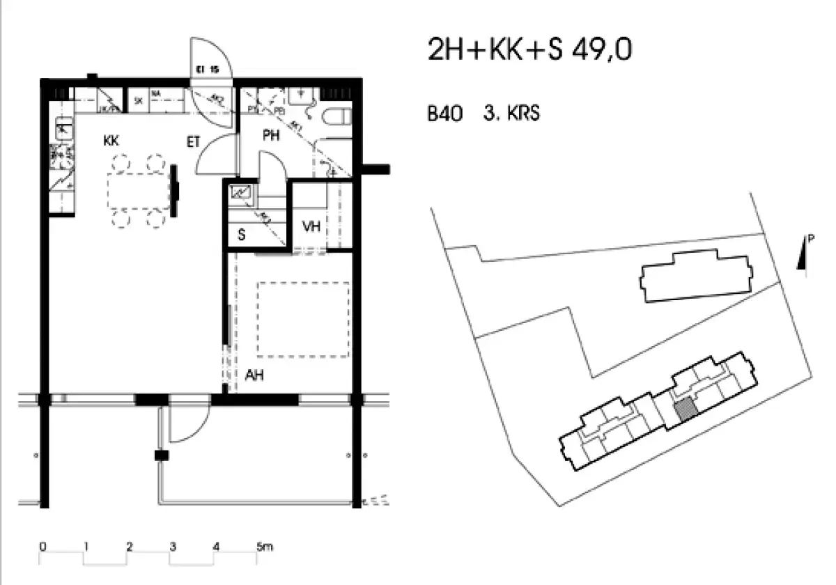 2h+kk+s 49,0 m², tammistonkatu 11 vantaa