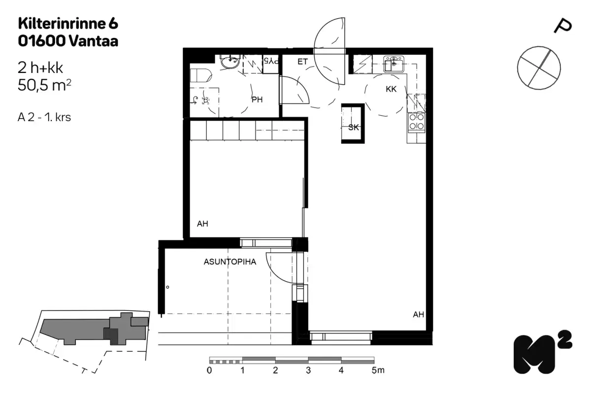 2h+kk 50,5 m², kilterinrinne 6 vantaa