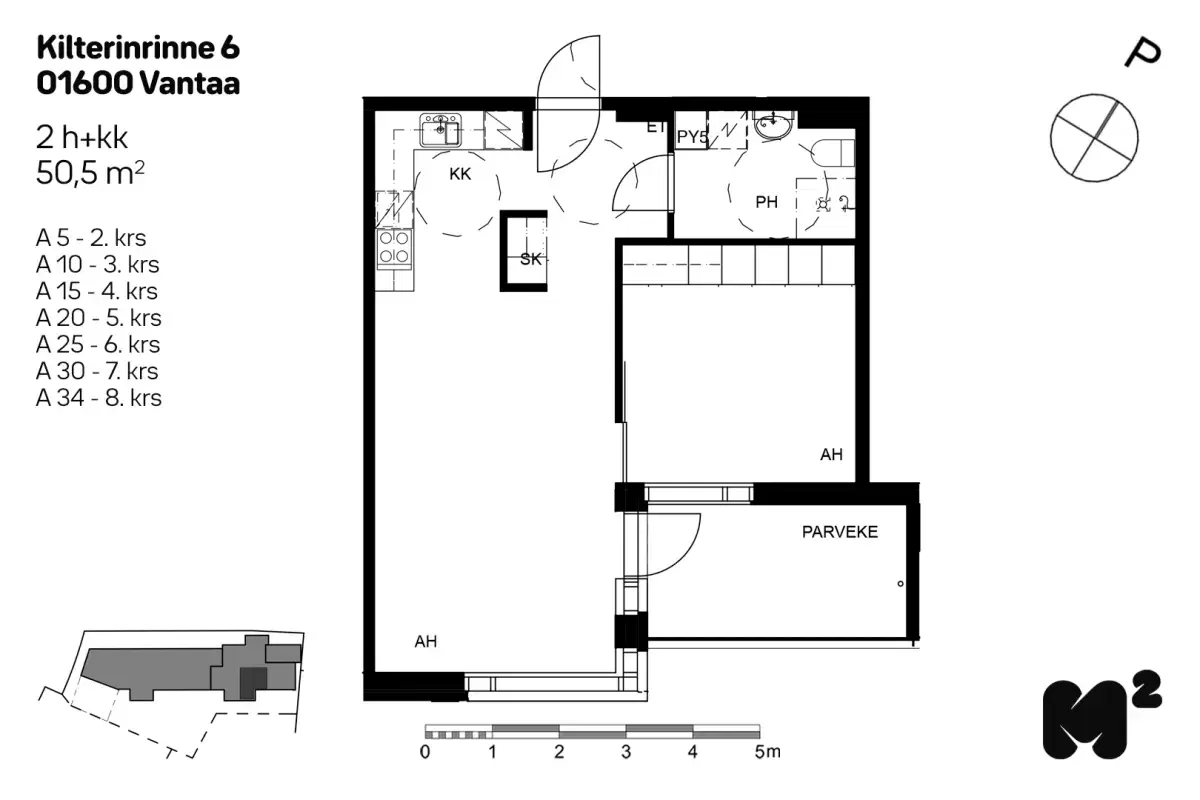 2h+kk 50,5 m², kilterinrinne 6 vantaa
