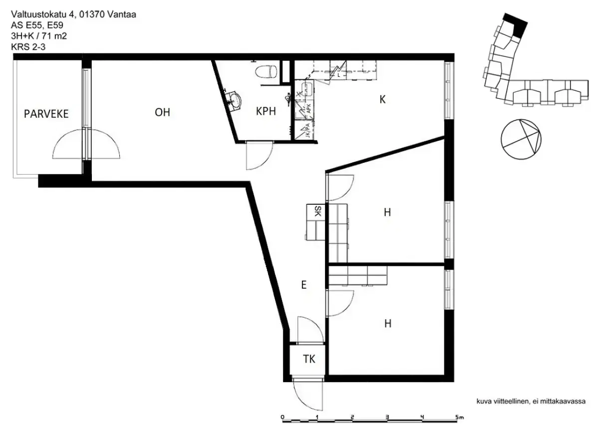 3h+k 71,0 m², valtuustokatu 4 vantaa