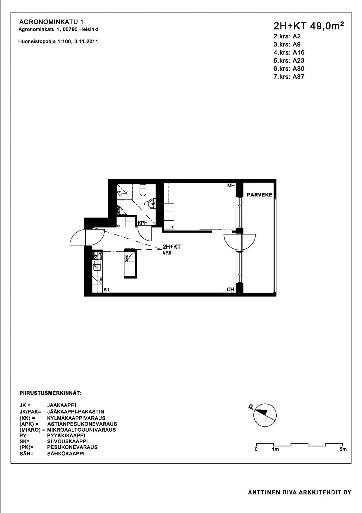 2h+kt 49,0 m², agronominkatu 1 helsinki 1