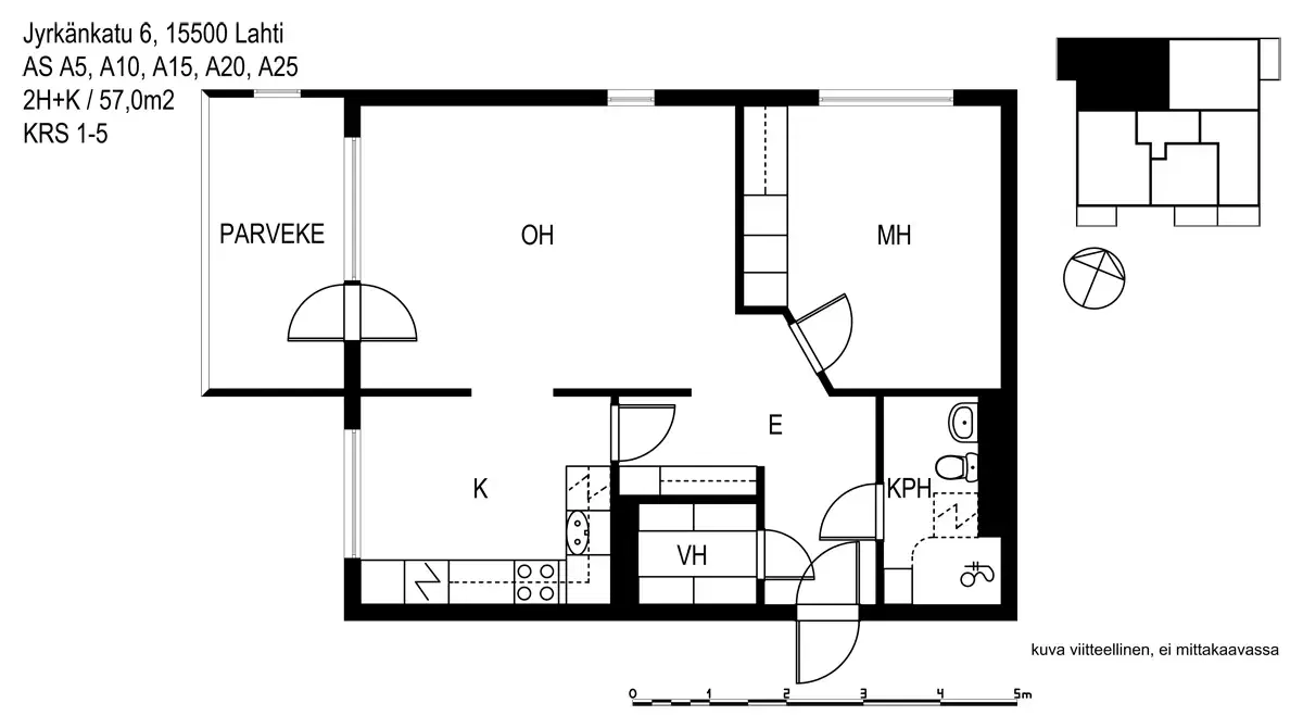 2h+k 57,0 m², jyrkänkatu 6 lahti 1