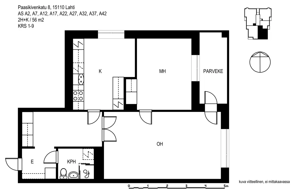 2h+k 56,0 m², paasikivenkatu 6, 8, 10, 12, 14, 16, 20 lahti 1