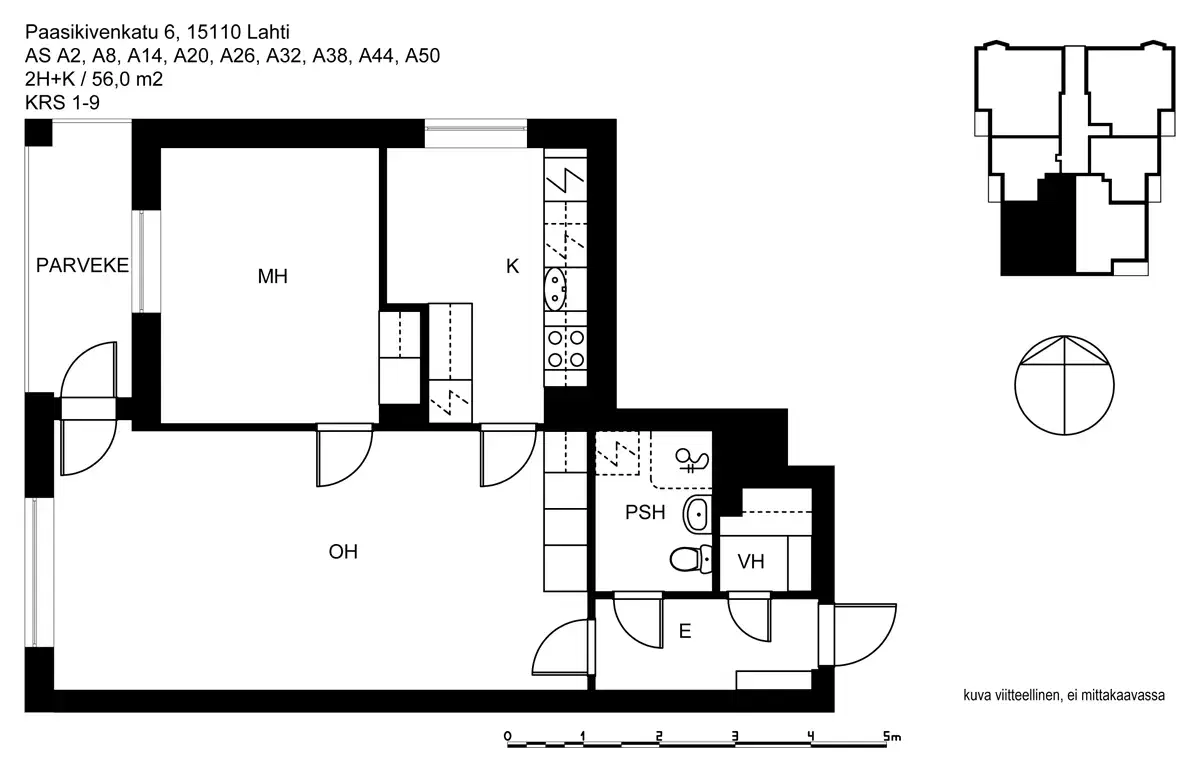 2h+k 56,0 m², paasikivenkatu 6, 8, 10, 12, 14, 16, 20 lahti