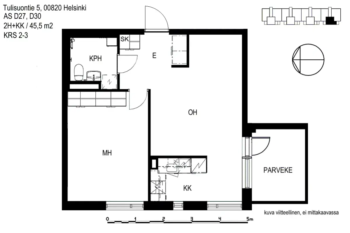 2h+kk 45,5 m², tulisuontie 5 helsinki