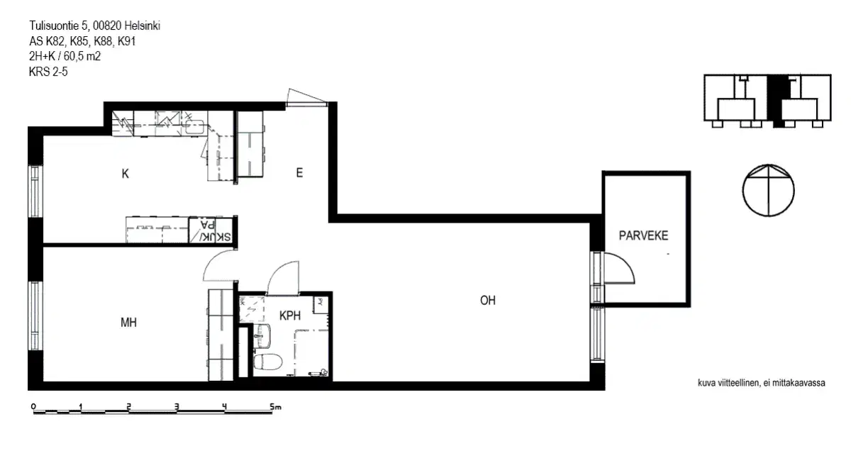 2h+k 60,5 m², tulisuontie 5 helsinki 1